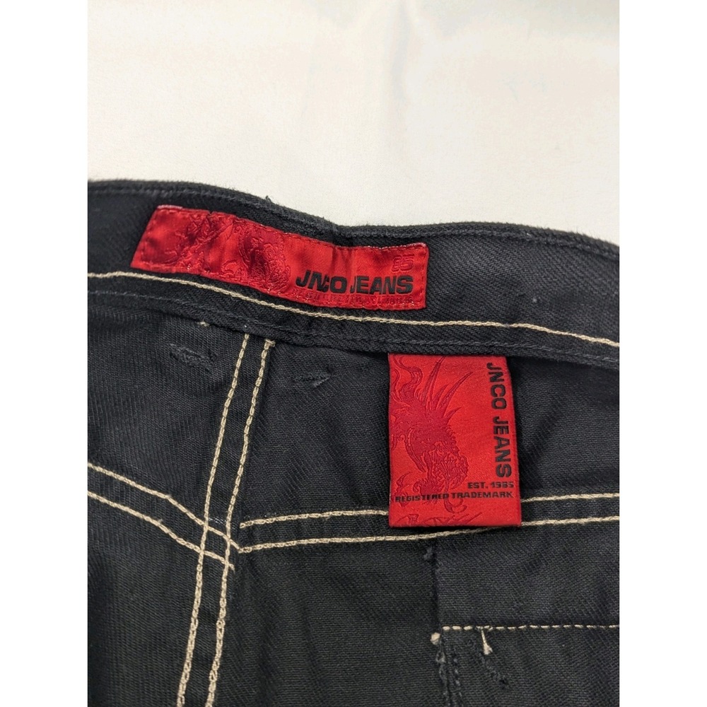 New No Tags Vintage Baggy Black Jnco Embroidered Phoenix 85 Jeans Wide Leg 30x30 - Picture 4 of 11
